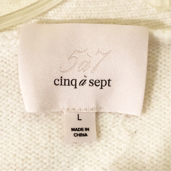 Cinq a Sept large cream embroidered star cardigan - Picture 8 of 10